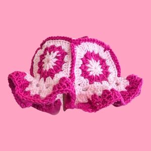 Pink and Fuchsia Crochet Hat